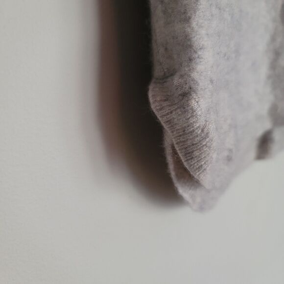 Cashmere Turtle Neck Sweater Max Studio Cream/Gray 100% 2 Ply Tunic Sz Med - Picture 5 of 13